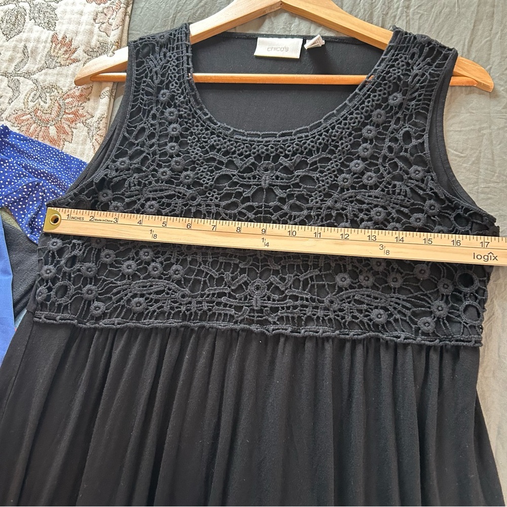 Chico’s Crochet Bodice Midi Maxi Dress. Size Large/Chico’s 2/US12. - Picture 4 of 9
